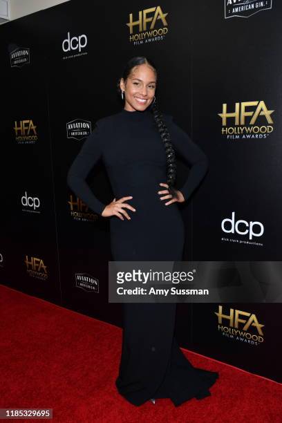 Alicia Keys poses in the press room during the 23rd Annual Hollywood Film Awards at The Beverly Hilton Hotel on November 03, 2019 in Beverly Hills,...