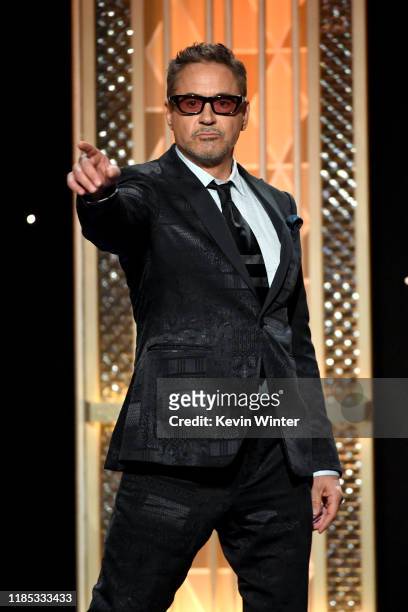 Robert Downey Jr. Presents the Hollywood Breakthrough Screenwriter Award onstage during the 23rd Annual Hollywood Film Awards at The Beverly Hilton...