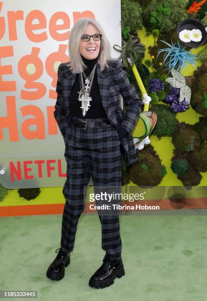Diane Keaton attends the premiere of Netflix's "Green Eggs And Ham" at Hollywood American Legion on November 03, 2019 in Los Angeles, California.
