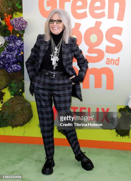 Diane Keaton attends the premiere of Netflix's "Green Eggs And Ham" at Hollywood American Legion on November 03, 2019 in Los Angeles, California.