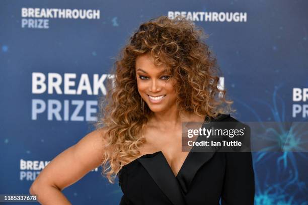 Tyra Banks attends the 2020 Breakthrough Prize Red Carpet at NASA Ames Research Center on November 03, 2019 in Mountain View, California.