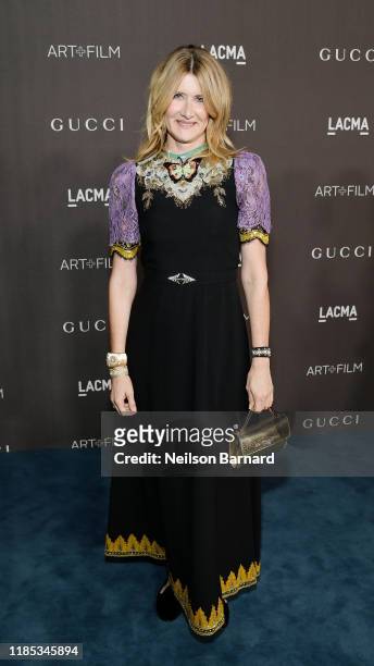 Laura Dern, wearing Gucci, attends the 2019 LACMA Art + Film Gala Presented By Gucci at LACMA on November 02, 2019 in Los Angeles, California.