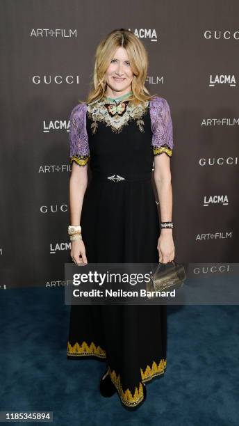 Laura Dern, wearing Gucci, attends the 2019 LACMA Art + Film Gala Presented By Gucci at LACMA on November 02, 2019 in Los Angeles, California.