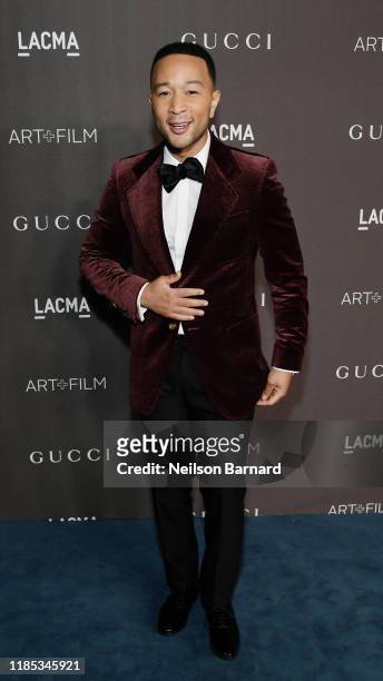 John Legend, wearing Gucci, attends the 2019 LACMA Art + Film Gala Presented By Gucci at LACMA on November 02, 2019 in Los Angeles, California.