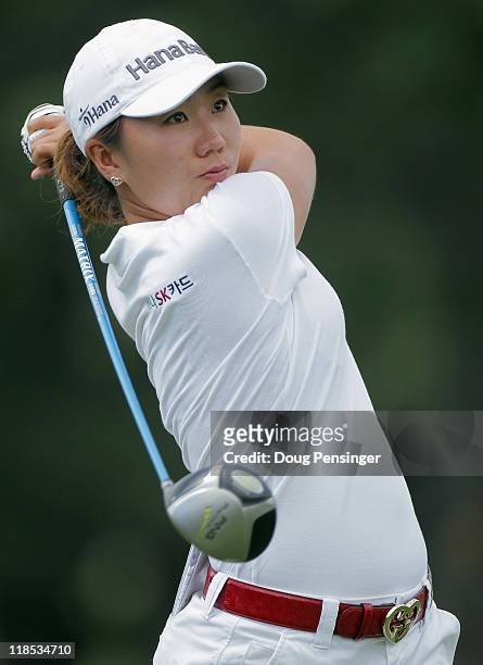 Kim of Korea hits her tee shot on the second hole during the second round of the U.S. Women's Open at The Broadmoor on July 8, 2011 in Colorado...
