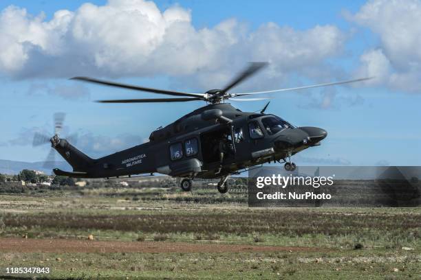 An HH-139A during a landing. The &quot;Personnel Recovery Week 19-01&quot; was the training activity at the 37th Wing of the Italian Air Force....