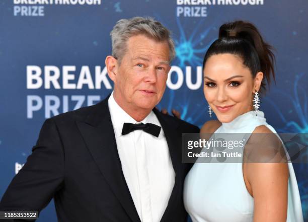 David Foster and Katharine McPhee attend the 2020 Breakthrough Prize Red Carpet at NASA Ames Research Center on November 03, 2019 in Mountain View,...