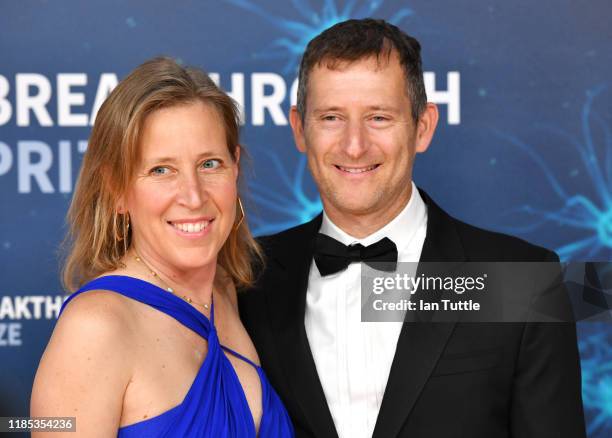 Susan Wojcicki and Dennis Troper attend the 2020 Breakthrough Prize Red Carpet at NASA Ames Research Center on November 03, 2019 in Mountain View,...
