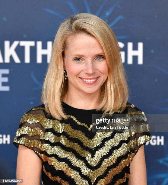 Marissa Mayer attends the 2020 Breakthrough Prize Red Carpet at NASA Ames Research Center on November 03, 2019 in Mountain View, California.