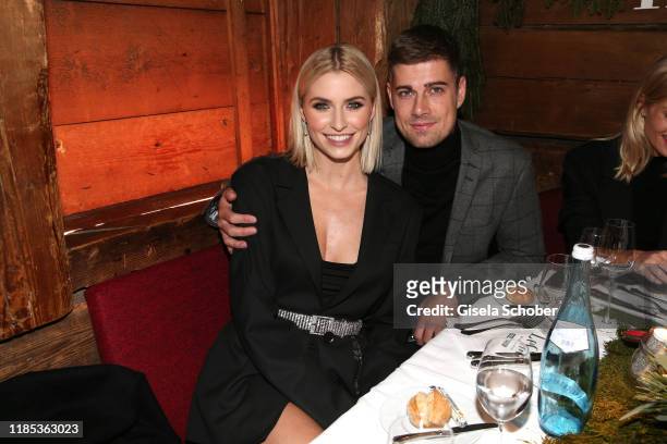 Lena Gercke and Dustin Schoene at the Lena Gercke x ABOUT YOU Christmas Dinner and Party at Hotel Stanglwirt on November 28, 2019 in Going near...