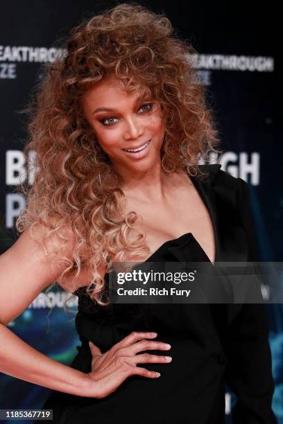 Tyra Banks attends the 8th Annual Breakthrough Prize Ceremony at NASA Ames Research Center on November 03, 2019 in Mountain View, California.