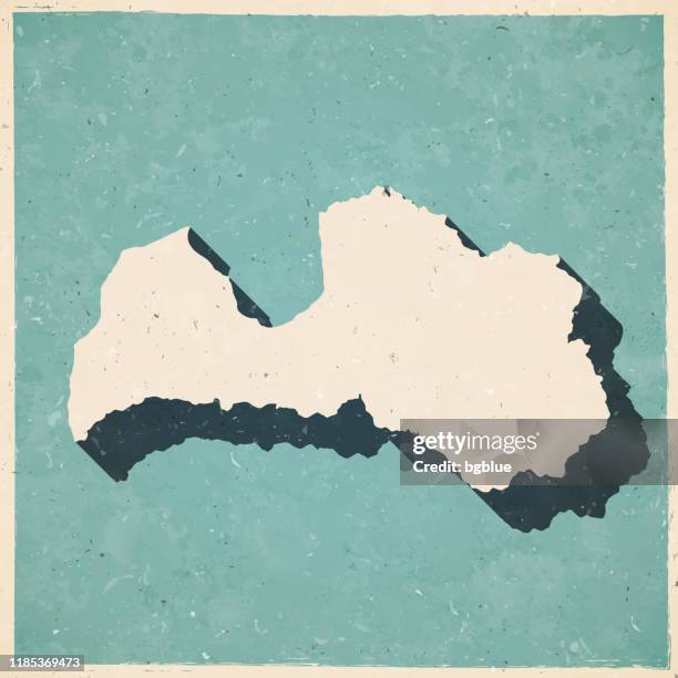 latvia map in retro vintage style - old textured paper - riga stock illustrations