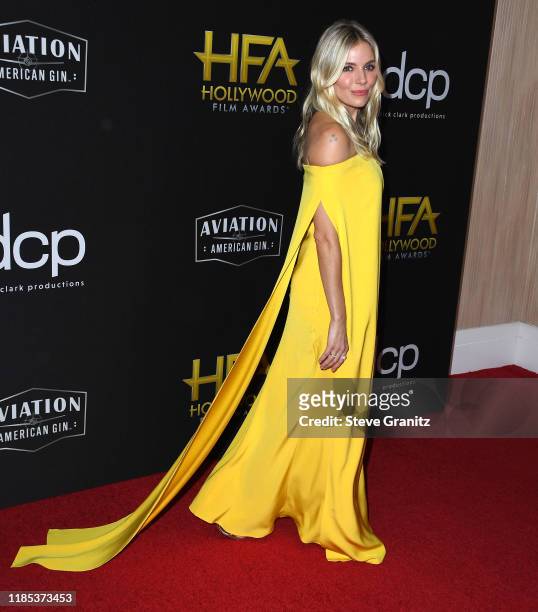 Sienna Miller arrives at the 23rd Annual Hollywood Film Awards at The Beverly Hilton Hotel on November 03, 2019 in Beverly Hills, California.