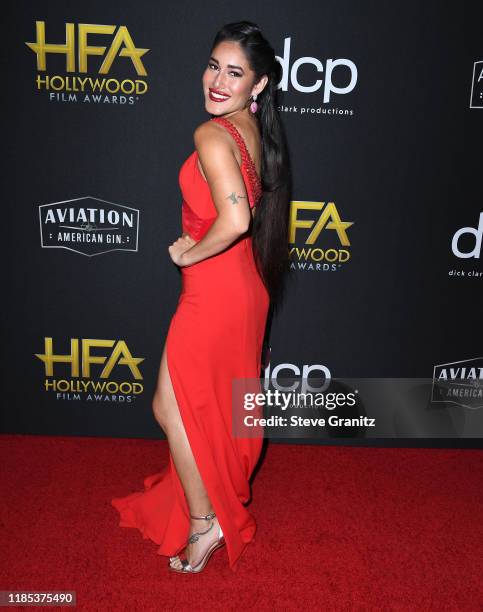 Orianka Kilcher arrives at the 23rd Annual Hollywood Film Awards at The Beverly Hilton Hotel on November 03, 2019 in Beverly Hills, California.