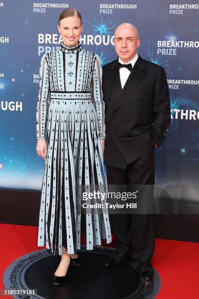 Julia Milner and Yuri Milner attend the 2020 Breakthrough Prize Ceremony at NASA Ames Research Center on November 03, 2019 in Mountain View,...