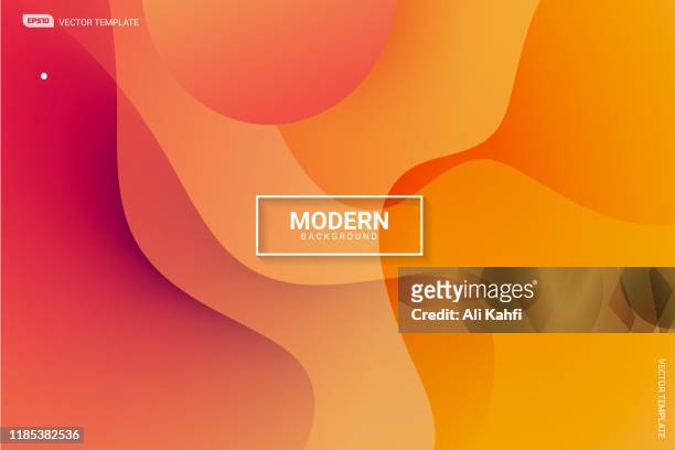 illustrations, cliparts, dessins animés et icônes de contexte abstrait moderne de ondulation - orange couleur