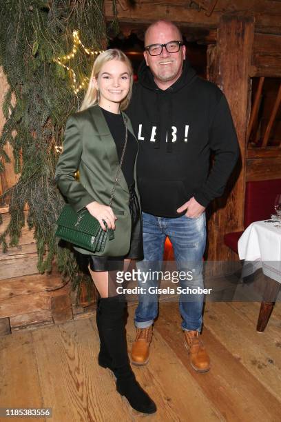 Gerry Friedle, aka DJ Oetzi and his daughter Lisa Marie at the Lena Gercke x ABOUT YOU Christmas Dinner and Party at Hotel Stanglwirt on November 28,...