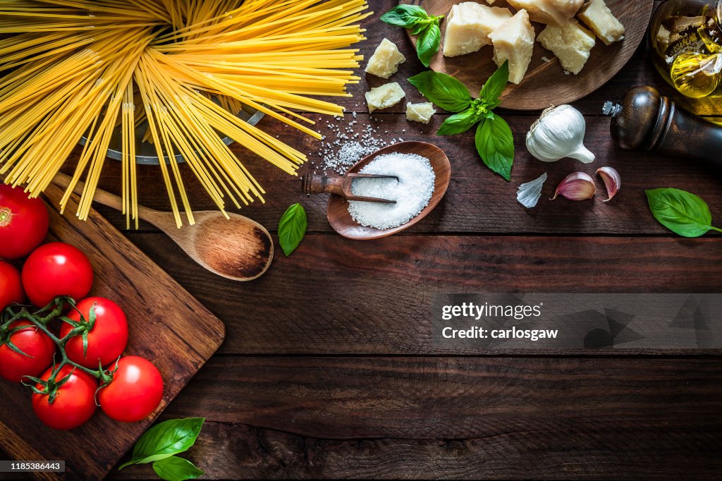 Italian pasta ingredients stock photo