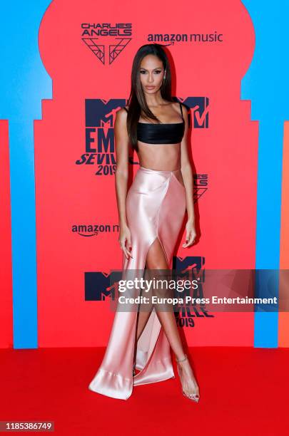 Joan Smalls attends the MTV EMAs 2019 at FIBES Conference and Exhibition Centre on November 03, 2019 in Seville, Spain.