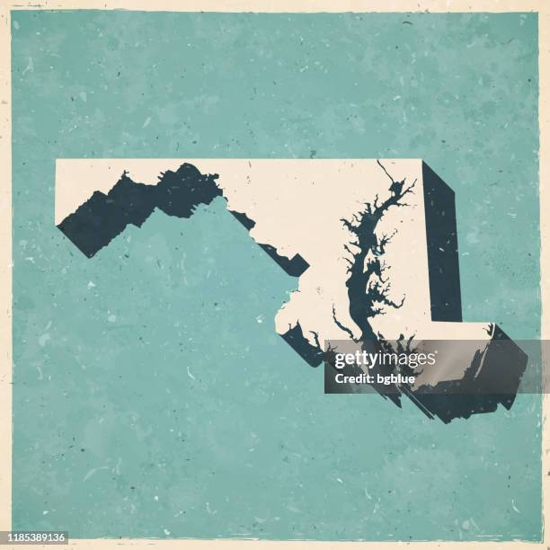 maryland map in retro vintage style - old textured paper - maryland us state stock illustrations