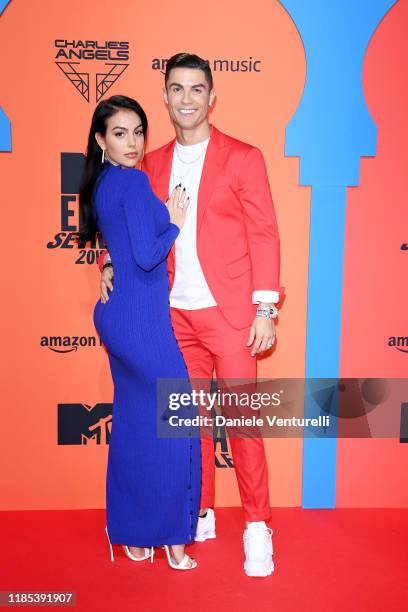 Georgina Rodriguez and Cristiano Ronaldo attend the MTV EMAs 2019 at FIBES Conference and Exhibition Centre on November 03, 2019 in Seville, Spain.