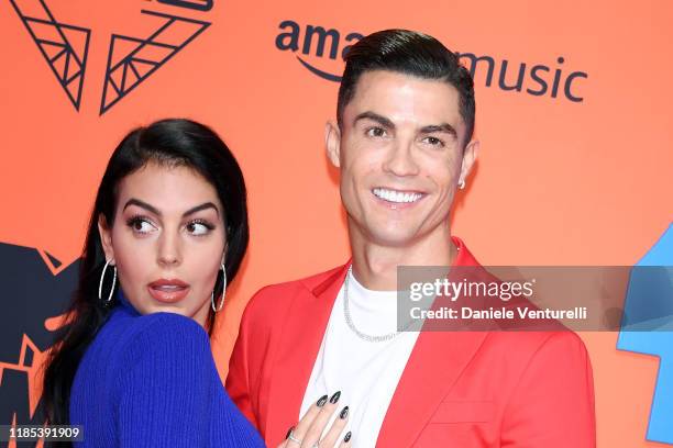 Georgina Rodriguez and Cristiano Ronaldo attend the MTV EMAs 2019 at FIBES Conference and Exhibition Centre on November 03, 2019 in Seville, Spain.