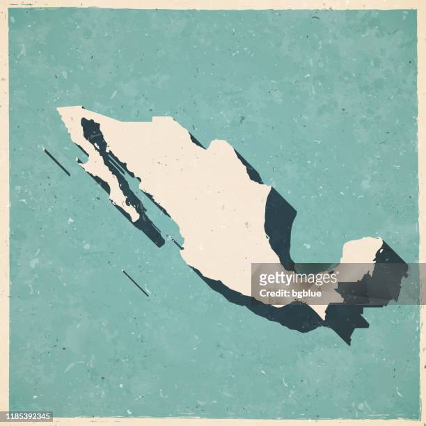 mexico map in retro vintage style - old textured paper - mexico city map stock illustrations