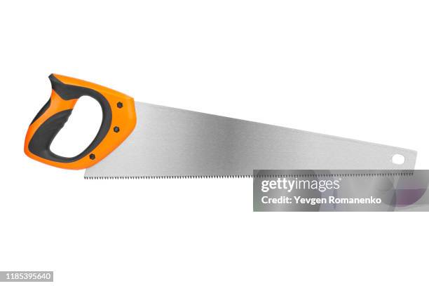 hand saw isolated on white background - hand saw stock pictures, royalty-free photos & images