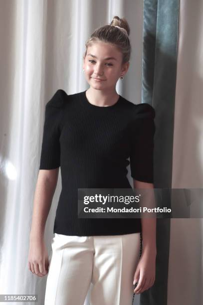 Actress Anna Pniowsky during the photocall for the presentation of the film Light of my life. Rome , November 3rd, 2019