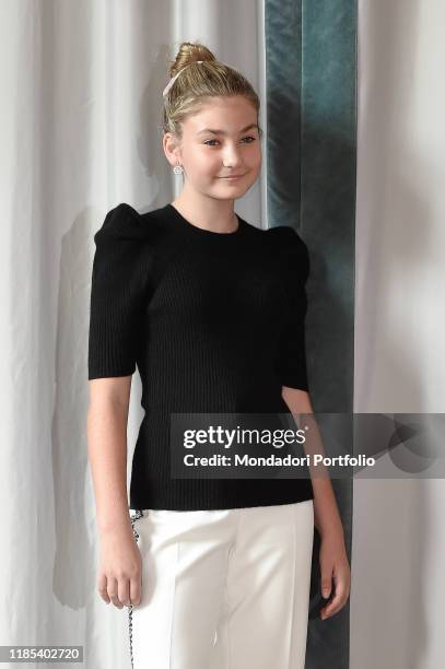 Actress Anna Pniowsky during the photocall for the presentation of the film Light of my life. Rome , November 3rd, 2019