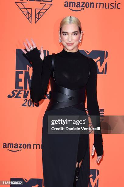 Dua Lipa attends the MTV EMAs 2019 at FIBES Conference and Exhibition Centre on November 03, 2019 in Seville, Spain.