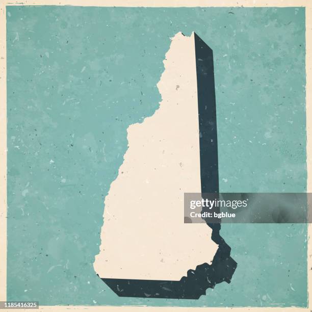 new hampshire map in retro vintage style - old textured paper - new hampshire stock illustrations