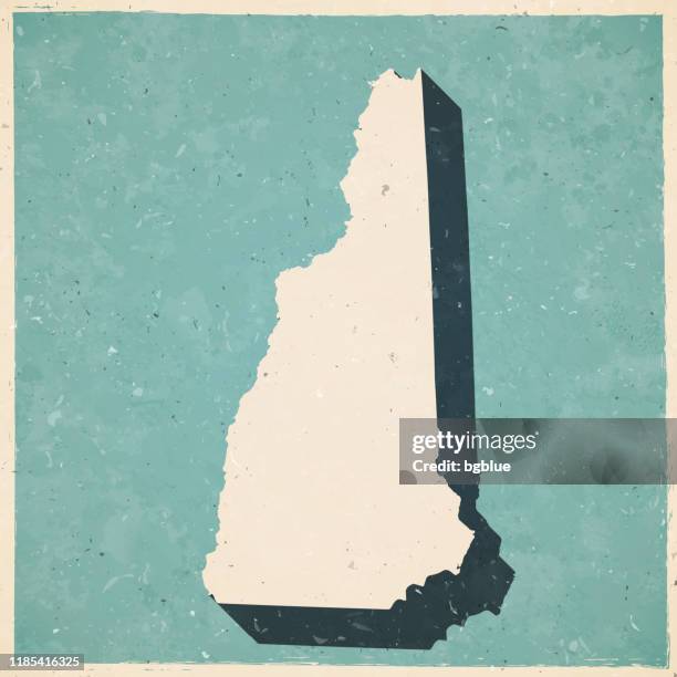 new hampshire map in retro vintage style - old textured paper - concord new hampshire stock illustrations