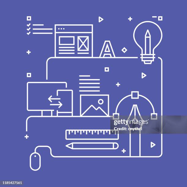 web design concept design template. outline symbol abstract - html code abstract stock illustrations