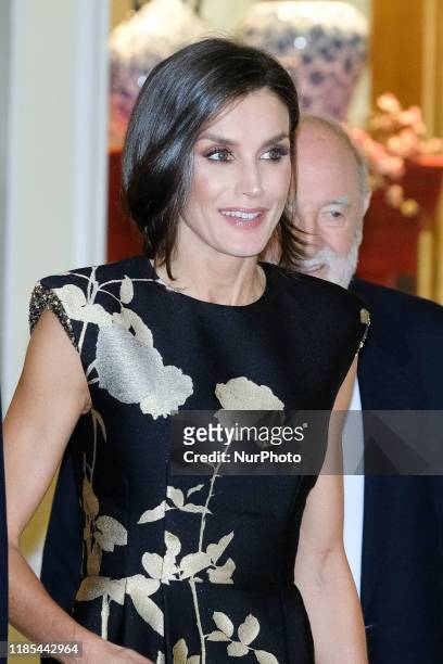 Spanish Queen Letizia attends a ceremony to hand over the 35th 'Francisco Cerecedo' journalism award at the Palace Hotel in Madrid, Spain, 28...