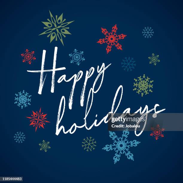 illustrations, cliparts, dessins animés et icônes de carte manuscrite happy holiday christmas - happy holidays