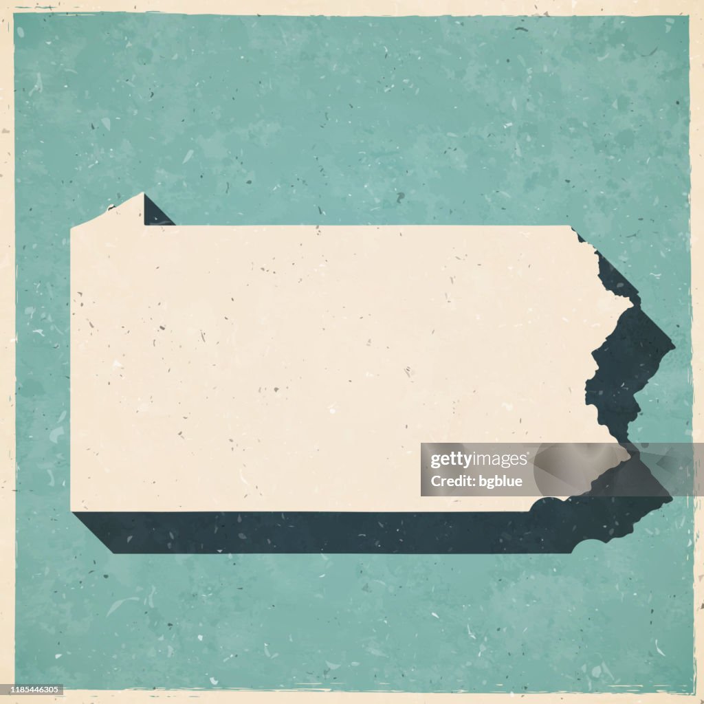 Pennsylvania map in retro vintage style - Old textured paper
