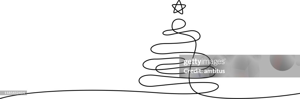 Xmas tree line art