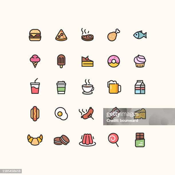 food & drink outline icons - creme eggs stock illustrations