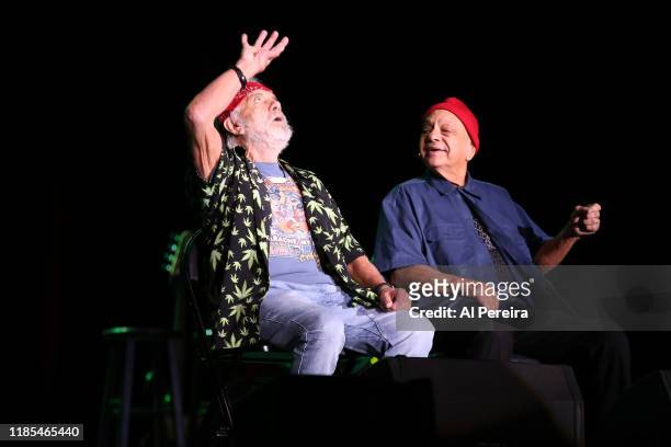 Richard "Cheech" Marin and Tommy Chong perform as part of the Cheech and Chong "O Cannabis" Tour at The Paramount Theater on November 3, 2019 in...