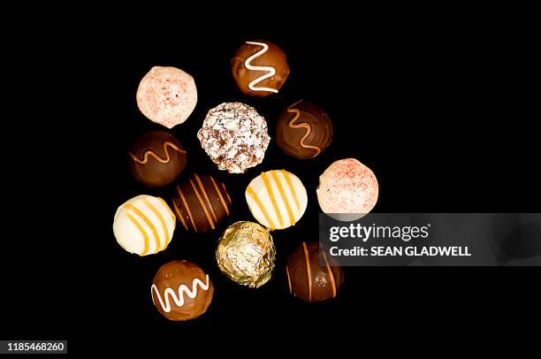 belgian chocolates - chocolate truffle stock pictures, royalty-free photos & images
