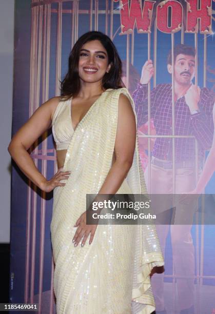 Bhumi Pednekar attend the trailer launch of "Pati Patni Aur Woh"on November 04, 2019 in Mumbai, India.