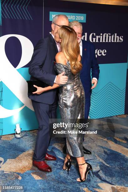 Richard Griffiths, Katherine Jenkins and Harry Magee attend the Music Industry Awards Gala 2019 at The Grosvenor House Hotel on November 04, 2019 in...