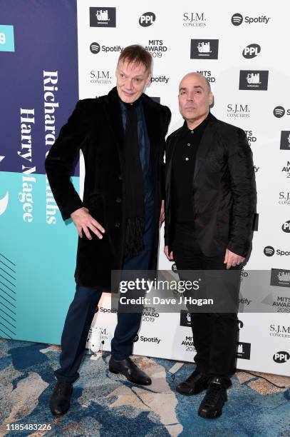 William Orbit and Merck Mercuriadis attend the Music Industry Awards Gala 2019 at The Grosvenor House Hotel on November 04, 2019 in London, England.