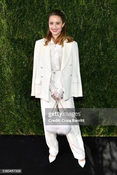 Dianna Agron, wearing Chanel, attends Through Her Lens: The Tribeca CHANEL Women's Filmmaker Program Luncheon at Locanda Verde on November 04, 2019...