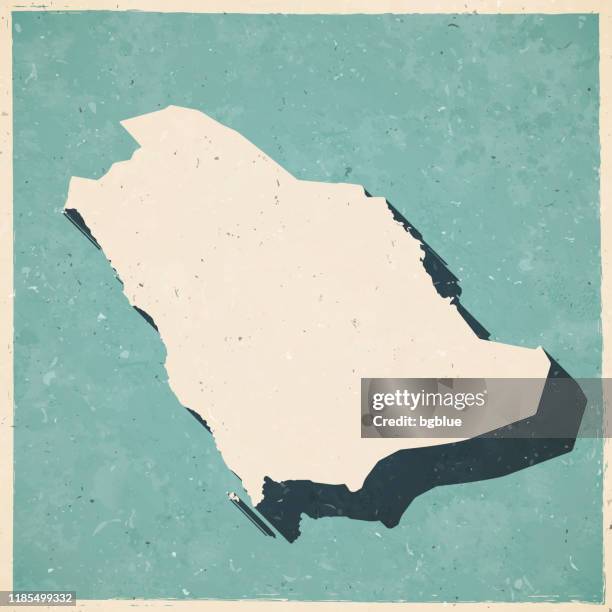 saudi arabia map in retro vintage style - old textured paper - riyadh stock illustrations