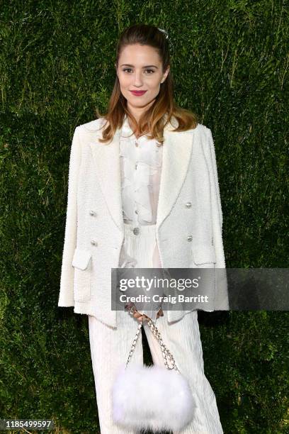 Dianna Agron, wearing Chanel, attends Through Her Lens: The Tribeca CHANEL Women's Filmmaker Program Luncheon at Locanda Verde on November 04, 2019...