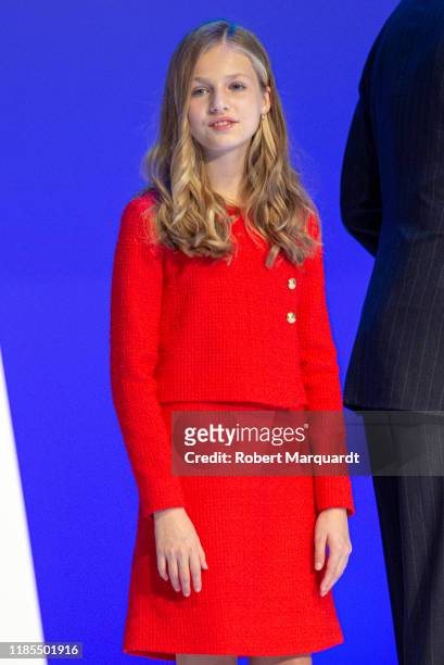 Princess Leonor de Borbon seen attending the Princesa de Girona Foundation Awards on November 04, 2019 in Barcelona, Spain.