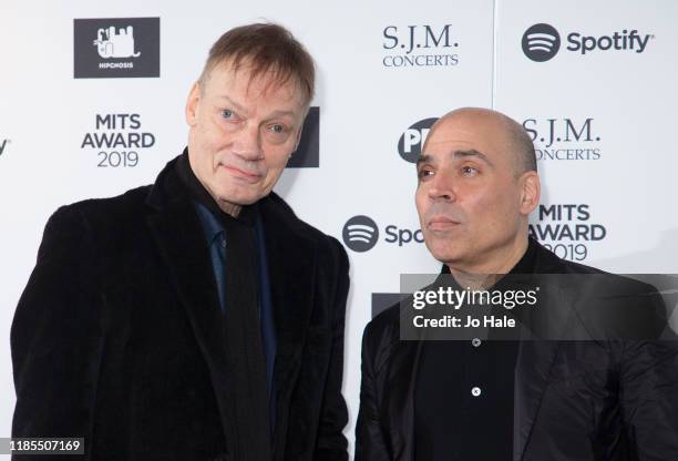 William Orbit and Merck Mercuriadis attend the Music Industry Awards Gala 2019 at The Grosvenor House Hotel on November 04, 2019 in London, England.