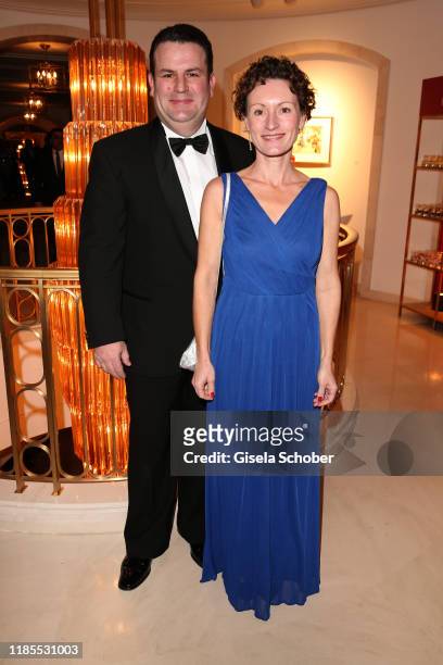 Hubertus Heil and his wife Solveig Orlowski during the 68th Bundespresseball at Hotel Adlon on November 29, 2019 in Berlin, Germany.